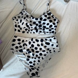 Cow Print Highwaisted Swimsuit